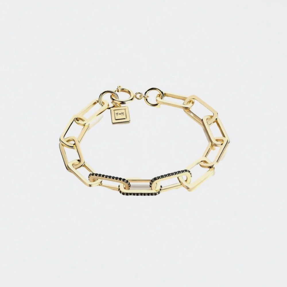 F+H Studios - Dylan Gemstone Link Bracelet in Gold New